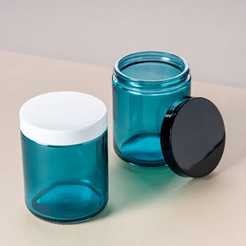 Candle Jar Ocher - Aqua