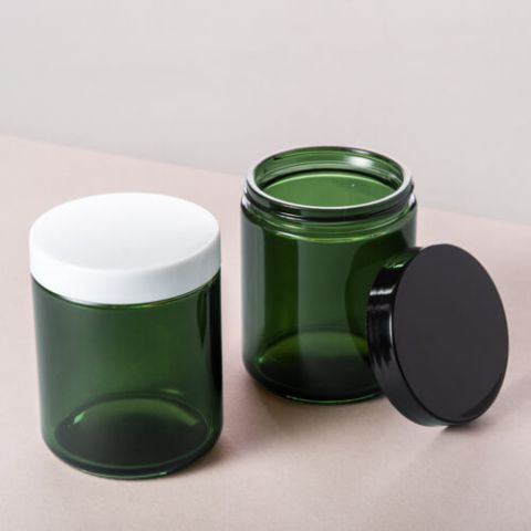 Candle Jar Ocher Vintage Green 
