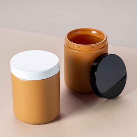 Candle Jar Ocher Matt Orange 